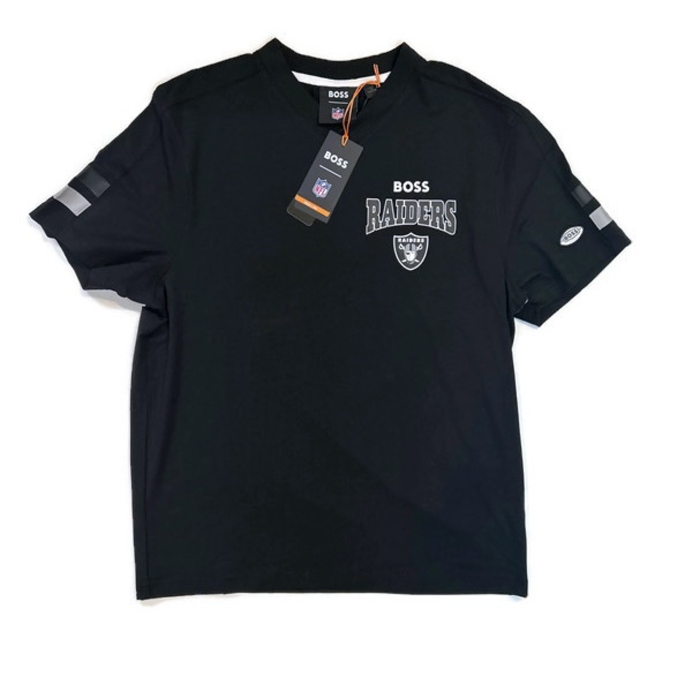 New BOSS x NFL Las Vegas Raiders Stretch-Cotton T-Shirt - Black Men’s Sz Small